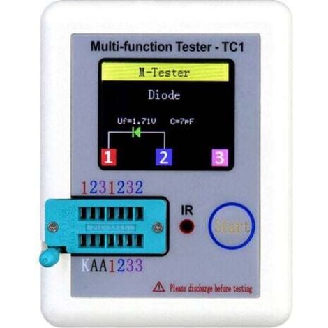 Testeur de transistors à écran couleur avec étalonnage automatique de batterie – Appareil multifonction pour électroniciens débutants et professionnels (1/5)