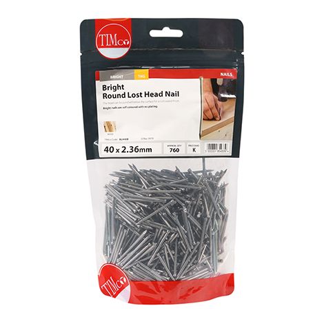 TIMCO Round Lost Head Nails Bright - 40 x 2.36