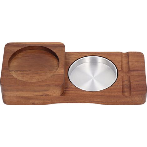 Cendrier et sous-verre en bois rétro détachable 2 en 1, porte-cigare élégant avec plateau à whisky, carré pour bar maison bureau (1/5)
