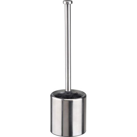 Bambelaa Brosse WC en acier inoxydable et verre argenté Noir (1/5)