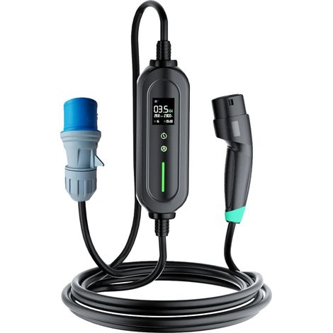 Cargador portátil para vehículos eléctricos, carga rápida de 7 kW, cable de 5 m de longitud, T0-7KW-3.5M (1/2)