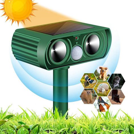 Répulsif Chat Ultrason Solaire Repulsif Chat Exteri Sensibilité et Fréquence Réglable Ultrason Chat pour Repousser Animaux Nuisibles Protect de Jardin