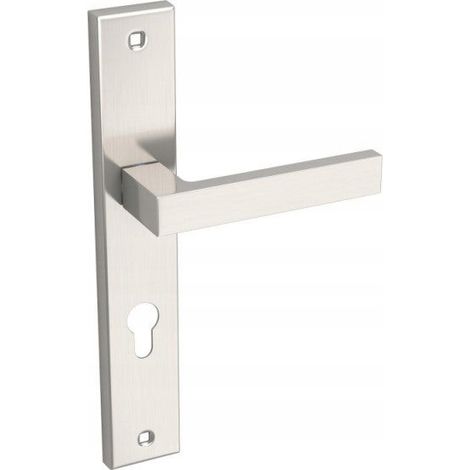 Poignée Qubik - Satin - 72 Mm - Bouclier Long - Cylindre (1/2)
