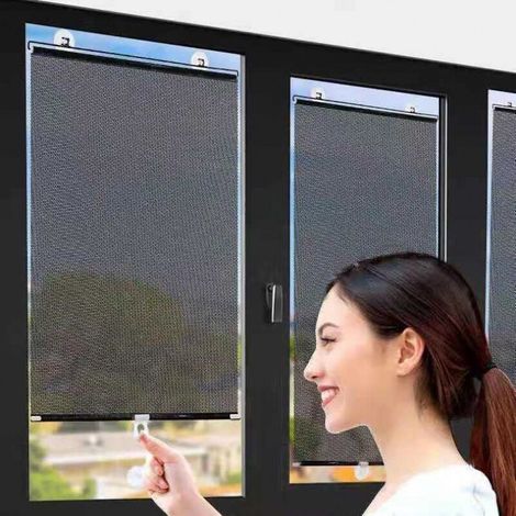 Balkonrollos mit Saugnäpfen – 4060 cm, schwarz, 2 Stück (1/5)