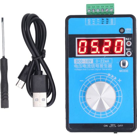 Hochpräziser, einstellbarer Signalgenerator 0-10V DC 0-22mA mit USB-Schnittstelle, analoger Simulator für Stromversorgung, einstellbarer Spannungs- und Stromgenerator.