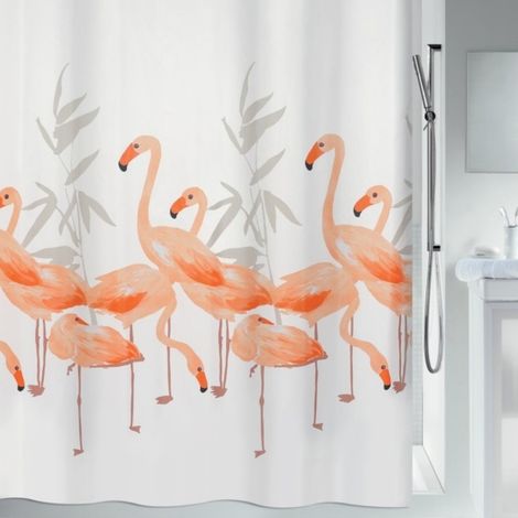 Cortina de ducha Poliéster FLAMINGO 120x200cm Salmón Spirella