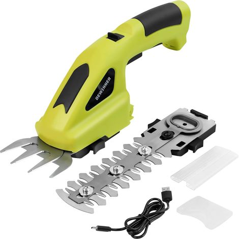 DEWINNER 2 en 1 Cisailles à Gazon, Batterie 3.6V, Cisaille à Gazon avec 2 Lames, Cisaille de Jardin pour Couper Les Haies, Les pelouses, Largeur/Longueur de Coupe 10cm/15cm, Comprend Un Chargeur (1/5)