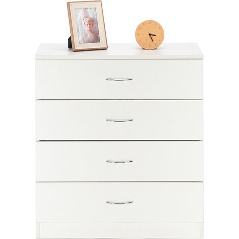 Commode 4 tiroirs noir 66x33x72.5cm, panneau de particules (1/5)