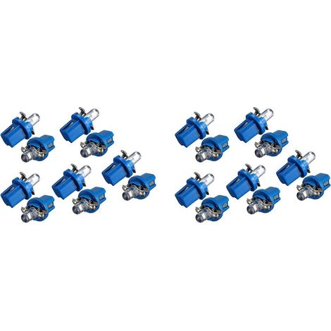 20 bombillas LED para tablero de instrumentos B8-5D T5 con portalámparas, color azul, para tuning de automóviles.