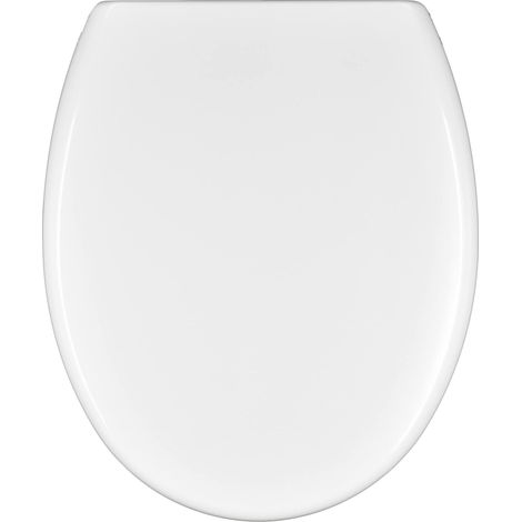 King Seat Sedile Copriwater Universale, Forma Ovale - Urea Termoindurente, Antibatterico, Facile da Montare, Sgancio Rapido, Chiusura Rallentata, Bianco (1/2)