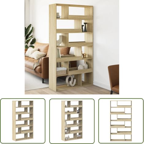vidaXL Raumteiler Sonoma-Eiche 100x33x187,5 cm Holzwerkstoff