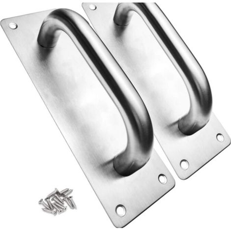 Ensemble de 2 Poignées de Porte Coulissantes en Acier Inoxydable Robustes, pour Grange, Portes de Sécurité et Intérieur (1/5)