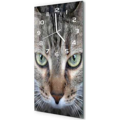 Horloge Murale Verticale Cadeau Crémaillère Verre Design Contemporain Yeux de chat 30x60 cm (1/5)