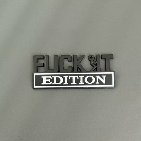 FCK IT Edition Emblem, FCK IT car logo, FCKIT emblem - black and white -