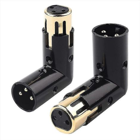 Adaptateur audio XLR coudé mâle-femelle HF réglable (1/5)