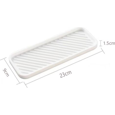2er-Pack Silikon-Seifenschale für Küchenspüle, Badezimmer, Schwamm-Desktop-Aufbewahrungs-Seifenspender, weiß