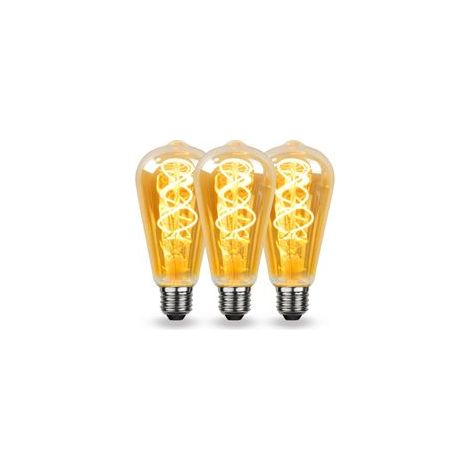LED E27 Vintage Filament Spiralé Céramique, Ampoule E27 Vintage Dimmable 4W Blanc Chaud, Lumière Douce, Ampoule E27 Vintage Edison Ambre Convient au Salon, Chambre à Coucher, Couloir, etc. [Classe éne (1/4)