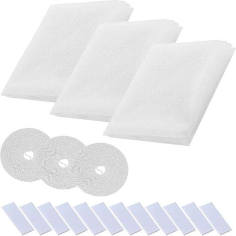 Selbstklebendes Moskitonetz – 150 x 200 cm – Weiß – Für Fenster – 3 Stück (1/5)