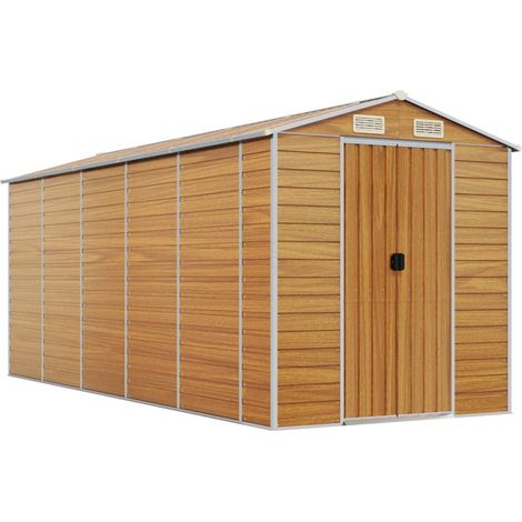 Maison Exclusive - Capanno Giardino Marrone Chiaro 191x470x198cm Acciaio Zincato (1/5)