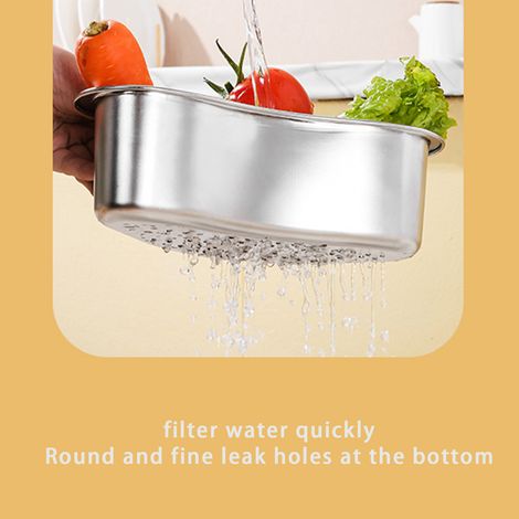 Panier d'évier de cuisine en acier inoxydable noir, passoire pour évier domestique (1/5)