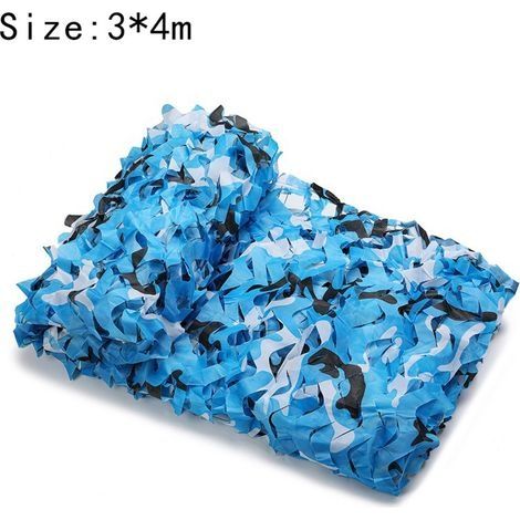 Voile de protection solaire rectangulaire camouflage 3x4m couleur camouflage océan, filet de camouflage pare-soleil