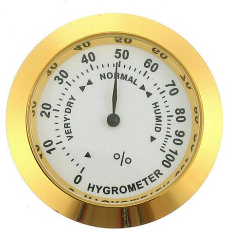 Analoges Zigarrenhygrometer, rundes Präzisionshygrometer aus Glas für Zigarrenkisten und -schränke