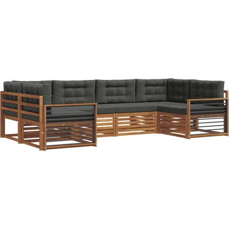 Conjunto de sofás de exterior 6 uds. Natural y Antracita vidaXL (1/5)