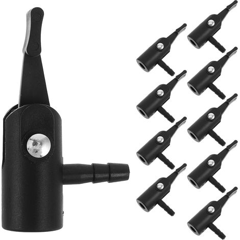 10 adattatori in plastica nera per gonfiaggio pneumatici, compatibili con valvole standard per biciclette e gonfiaggio affidabile. Accessorio multifunzionale per pompe ad aria. (1/5)