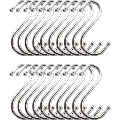 Crochet S Acier Inoxydable, Crochet Cuisine Crochets en Forme de S Suspension Accroche Ustensiles de Cuisine(Lot de 20) (1/5)