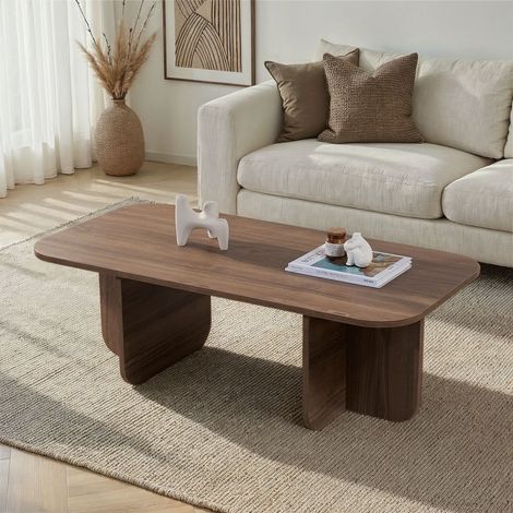 Couchtisch Walnuss-Melamin – Japandi – 120 x 60 cm – Akira