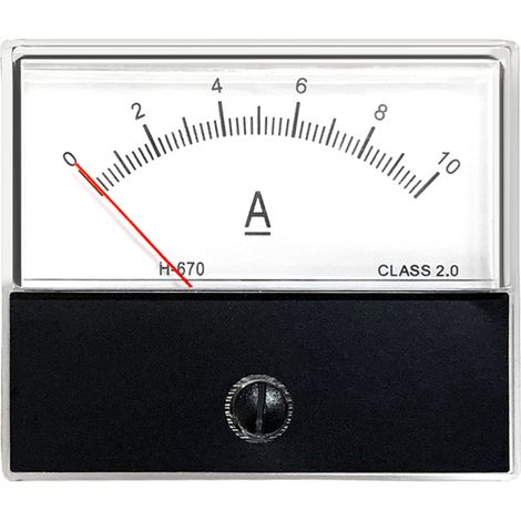 Ampèremètre analogique DC 0-10A classe 2.0, Cadran transparent, Aiguille sensible, Boîtier ABS compact (1/5)