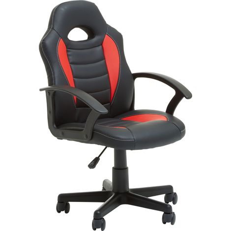 Premier Housewares Black and Red PU Home Office Chair (1/5)