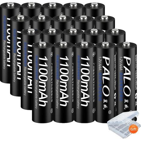 Batterie Rechargeable AAA, Capacité 1100mAh, Faible Auto-Décharge, 20pcs AAA (1/2)