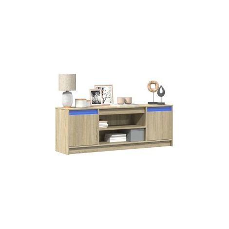 Meuble TV avec LED chêne sonoma 139,5x34x50 bois d'ingénierie (1/5)