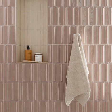 Carrelage mural faience NOUVELLE  Old rose - Brillant -  - boîte de 0.30 m2