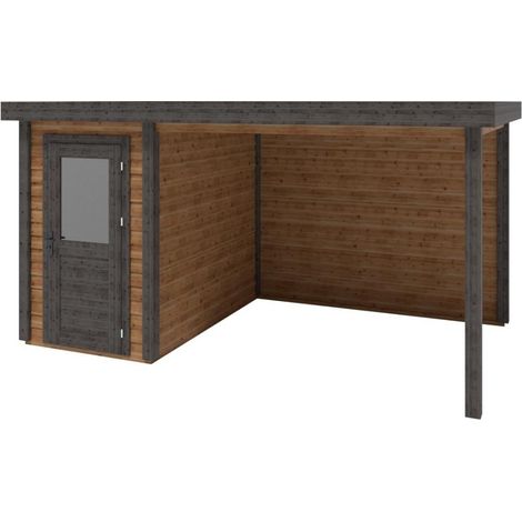 Abri de jardin en bois Mira 4.56x2.59m - 11.81m2 - Ep. 28mm - Traité (1/3)