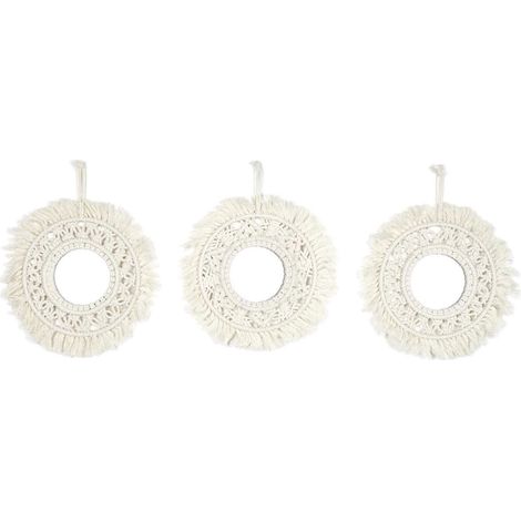 Lot de 3 Miroirs Muraux Boho 28 cm (1/5)
