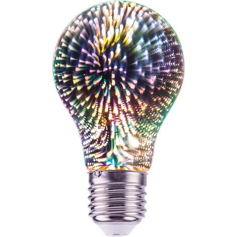 QAZQA Ampoule LED avec effet feu d'artifice 3D pour un éclairage d'ambiance décoratif E27 A60 5W 80lm 360° 230V aucun scintillement, non-gradable (1/3)