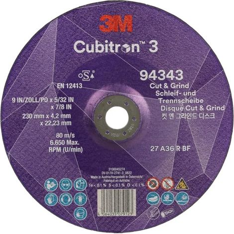 Disco da taglio cubitron 94343 230 mm multifunzionale bilanciato