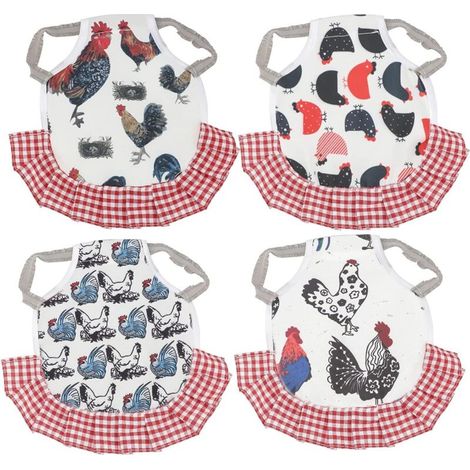 AIEX 4pcs Tablier Poule Selle Poulet Standard avec Sangles Élastiques Protecteur D'Aile Arrière Fournitures Soin Plumes Volaille Poulet Canards Oie (1/5)