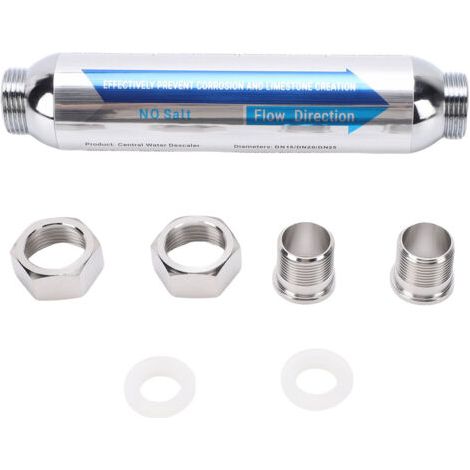 Pair - Détartrant pour toute la maison, filetage femelle NPT 3/4 po, inhibiteur de tartre central en acier inoxydable, adoucisseur d'eau pour la maison (1/5)