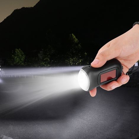 Handkurbel-Solar-Taschenlampe mit wiederaufladbarer LED-Notfalllampe für Outdoor-Camping (1/5)