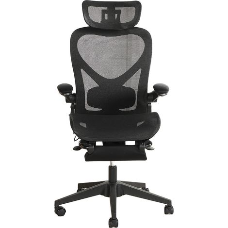 Sedia da ufficio ergonomica pieghevole in rete nera OKWISH (1/5)
