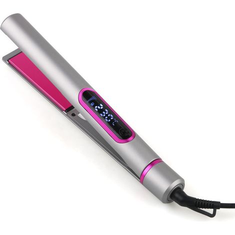 Mini lisseur à cheveux avec affichage numérique LED et plaque flottante pour un lissage facile. (1/5)