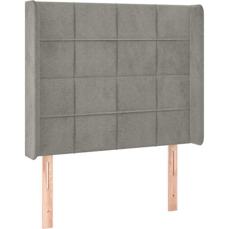 Maison Exclusive - Cabecero con orejas de terciopelo gris claro 8 (1/5)