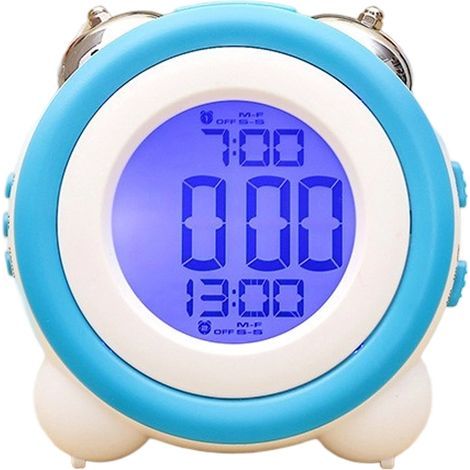 Horloge électronique à écran LCD, horloge de chambre, horloge numérique Bell, grand réveil à cloche, horloge étudiante, génération (1/5)