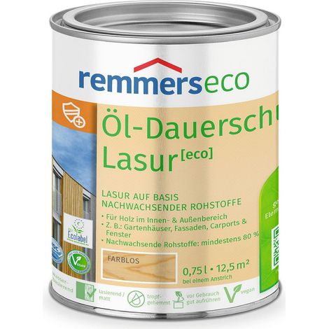 Remmers Öl-Dauerschutz-Lasur [eco] farblos, 0,75 Liter, Öko Holzlasur für innen und außen, ökologisch, nachhaltig, vegan, bienenverträglich