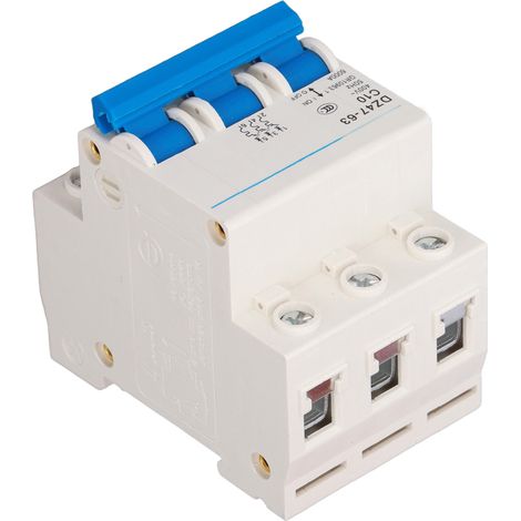 Modularer 3-poliger 10A-Leistungsschalter, Überlastschutz, DIN-Schienenmontage, 400V, automatische Auslösung, Miniatur-Automatikschalter, elektrische Norm. (1/5)
