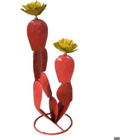 Cactus - Statue Métallique Figue de Barbarie - Décoration Extérieure Jardin Terrasse - 1 Pièce (1/4)
