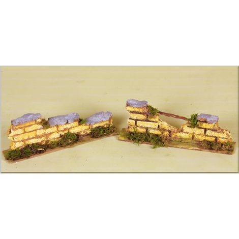 1 MURETTO MATTONI 15X5X3CM ASSORTITO PER PRESEPE PRESEPISTICA